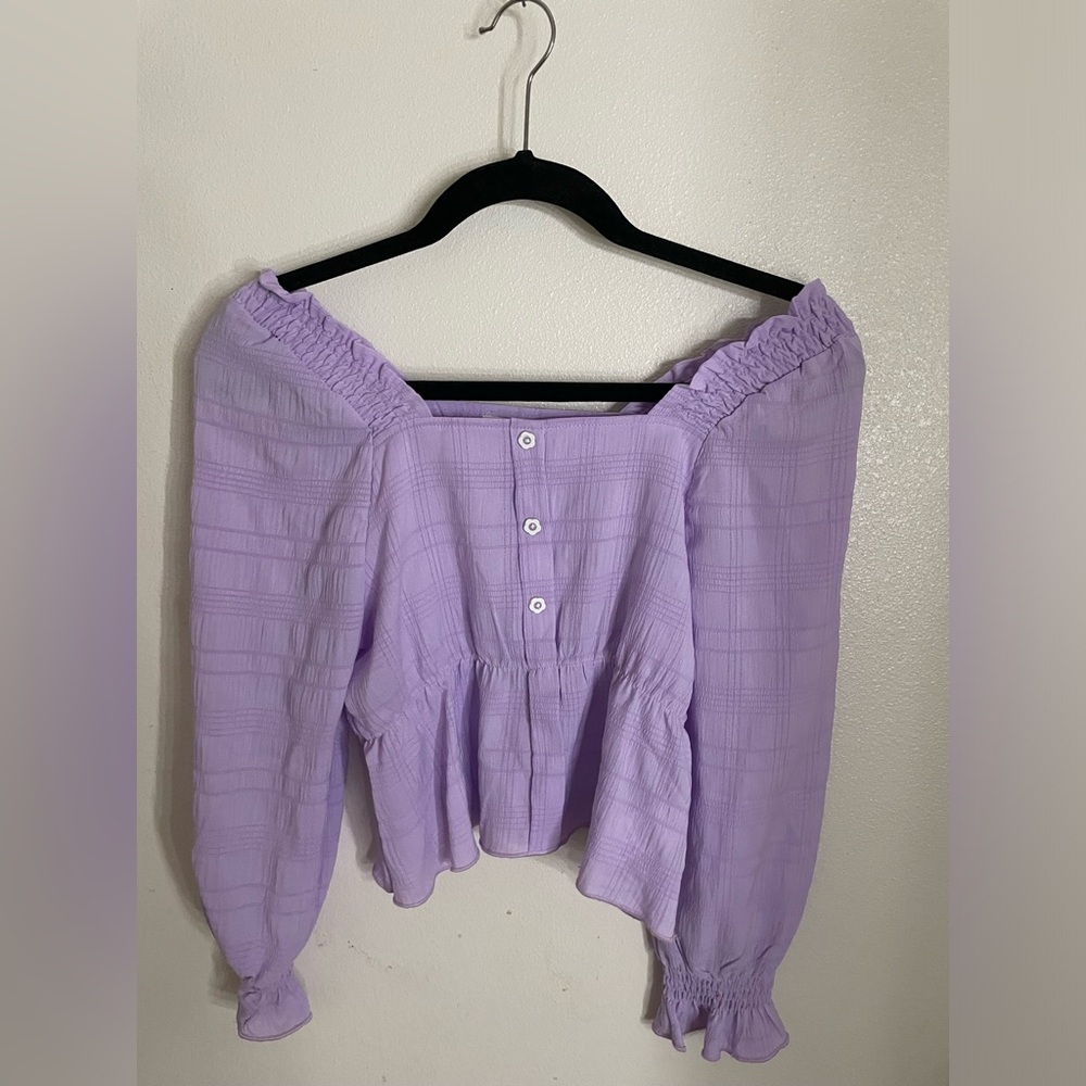 Lavender Long Sleeve Cropped Shirt